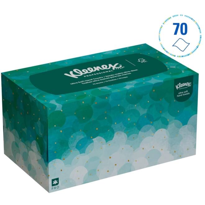 Handdoek Kleenex Ultra Pop-up Box 1-laags 226x254mm 70 vel wit 6088
