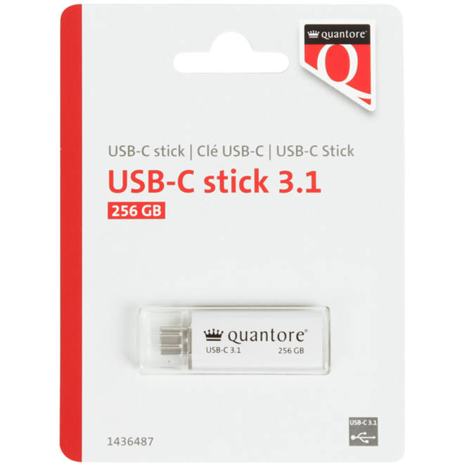 USB-stick Quantore USB-C 256GB 3.1 zilver