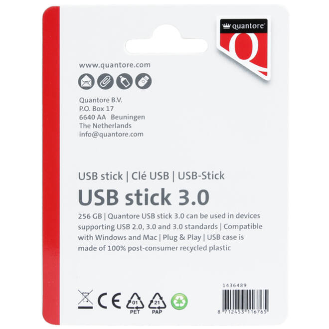 USB-stick Quantore 256GB 3.0 zwart