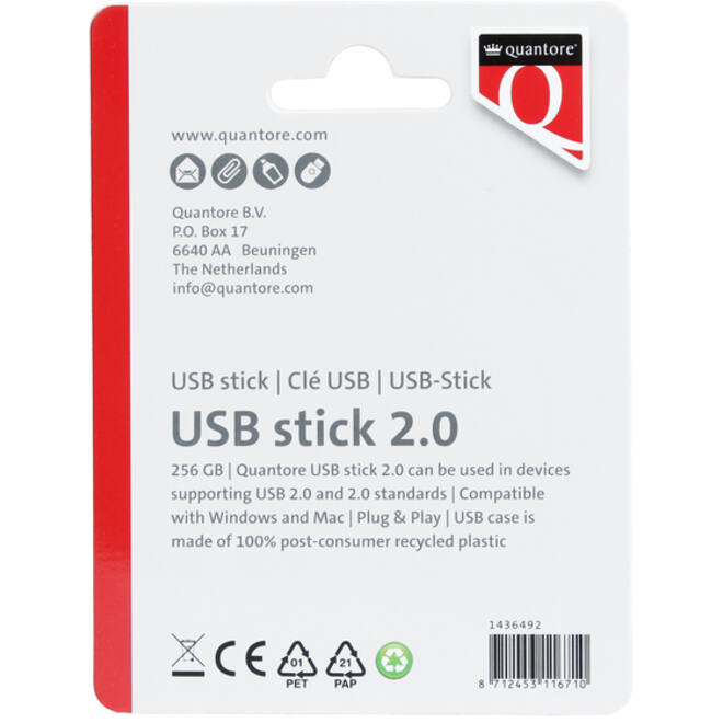 USB-stick Quantore 256GB 2.0 zwart