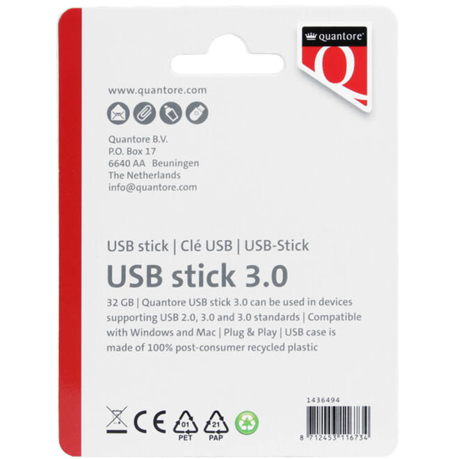 USB-stick Quantore 32GB 3.0 zwart