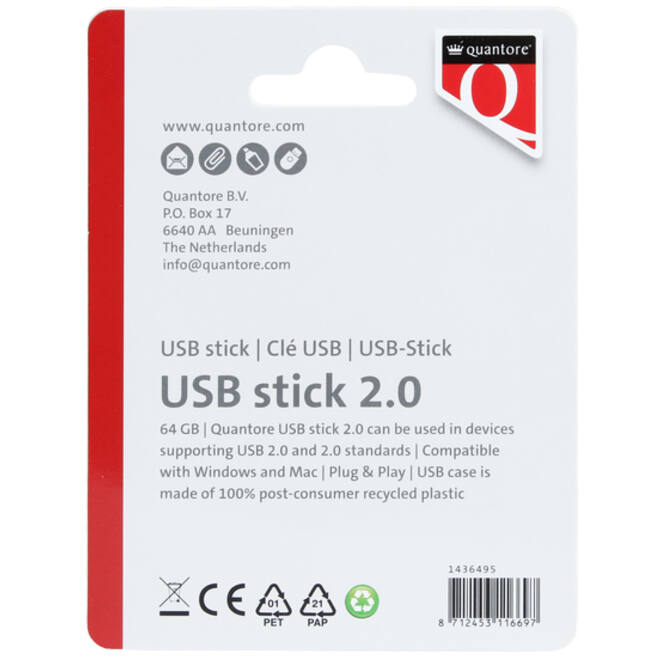 USB-stick Quantore 64GB 2.0 zwart