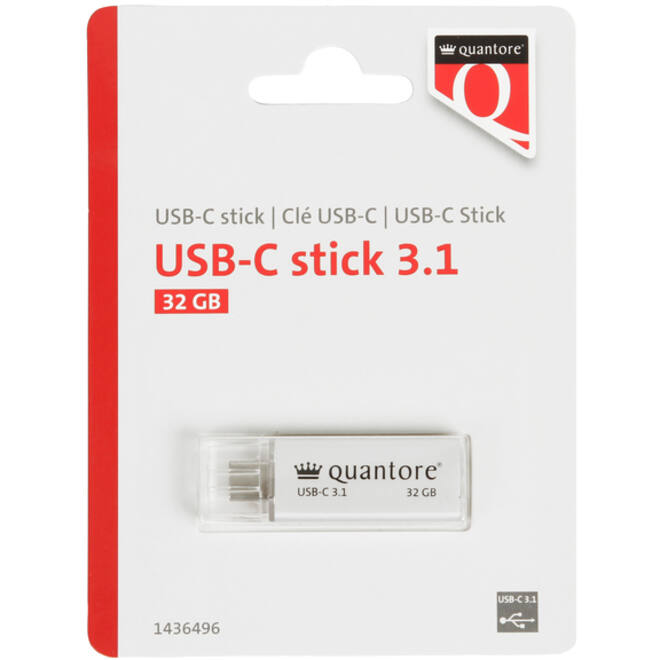 USB-stick Quantore USB-C 32GB 3.1 zilver