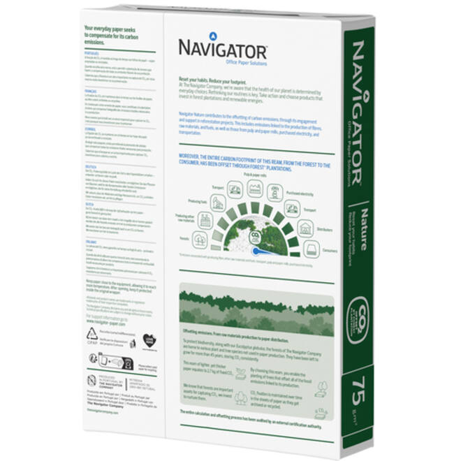 Kopieerpapier Navigator Nature A4 75gr wit 500 vel