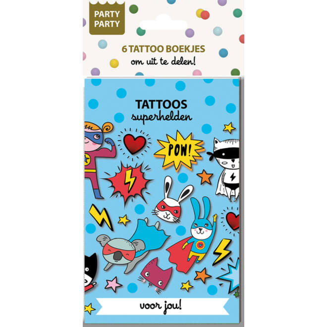 Party Party 6 Tattoo boekje Superhelden Interstat