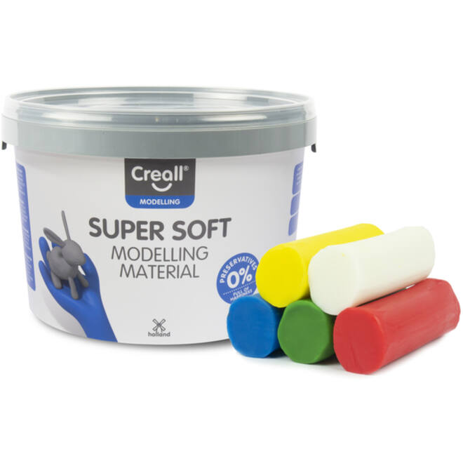 Klei Creall supersoft rood/blauw/groen/geel/wit 1750gram
