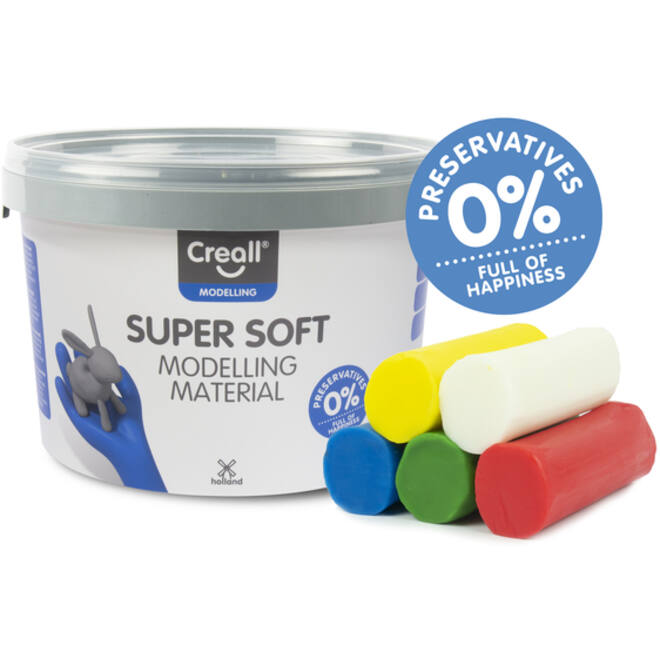 Klei Creall supersoft rood/blauw/groen/geel/wit 1750gram