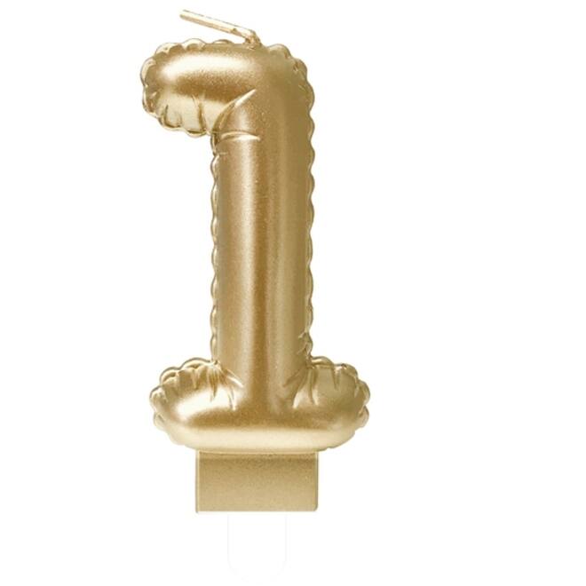 Foil balloon candle gold 1