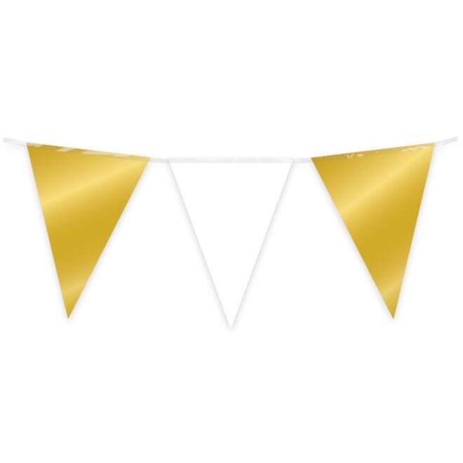 Party Flag Foil Gold and white