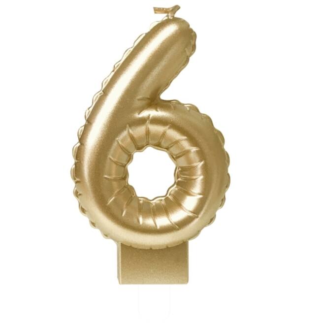 Foil balloon candle gold 6