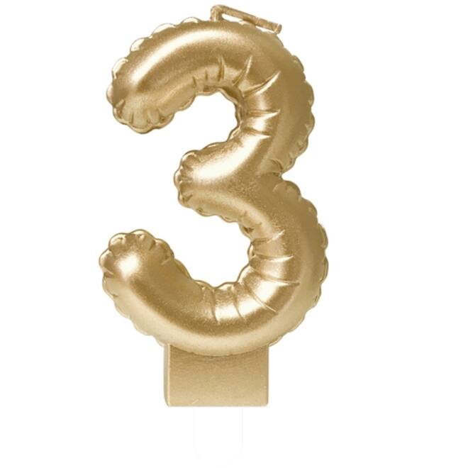 Foil balloon candle gold 3