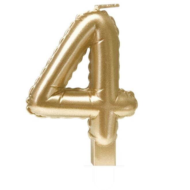 Foil balloon candle gold 4