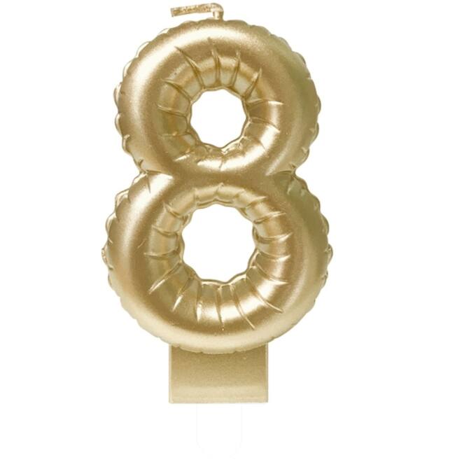 Foil balloon candle gold 8