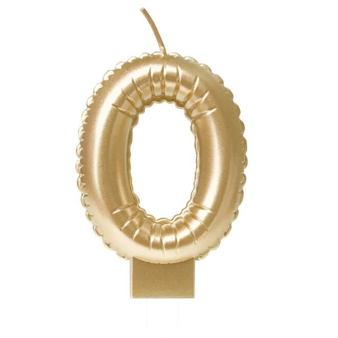 Foil balloon candle gold 0