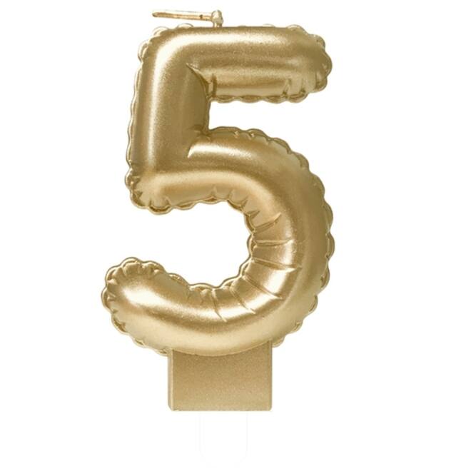 Foil balloon candle gold 5