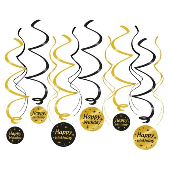 Classy party swirls Happy birthday