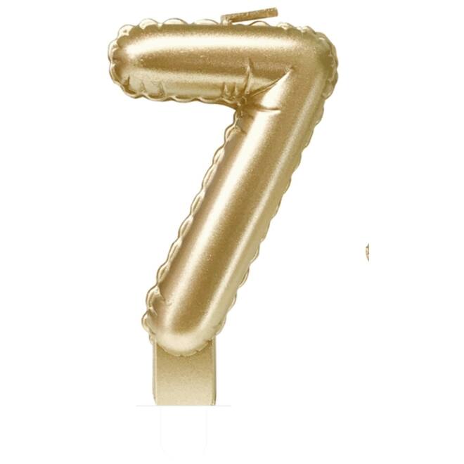 Foil balloon candle gold 7