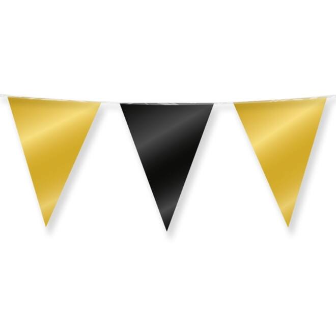 Party Flag Foil Gold and black