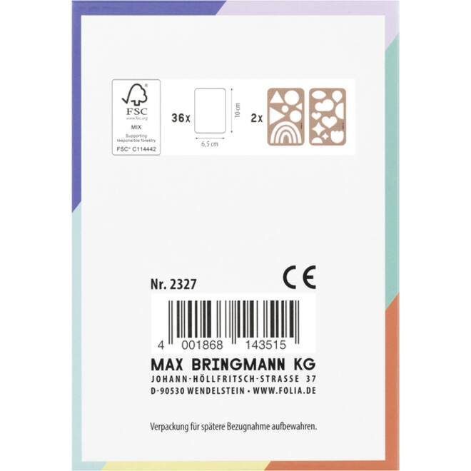 Speelkaarten Folia Blanco 6.5x10cm pak à 36 stuks