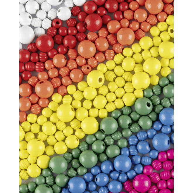 Houten kralen Folia 1000 gram assorti