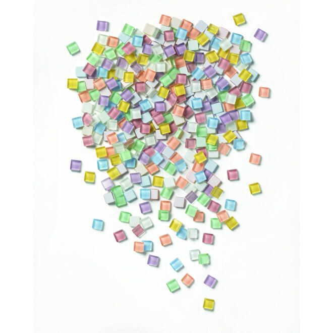 Mozaieksteentjes Folia 10x10mm glas pastel assorti
