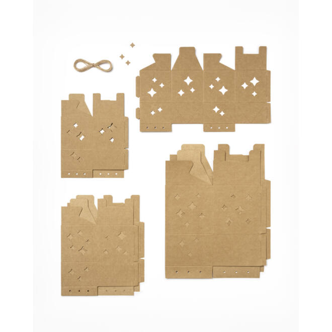 Giftbox Folia Star kraft set à 6 stuks