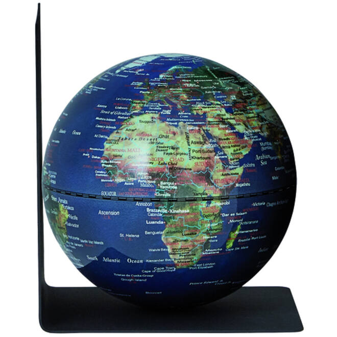 Boekensteun Troika met magnetische globe 13cm blauw-groen