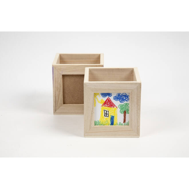 Pennenbakje Creativ Company 10x10x10cm hout