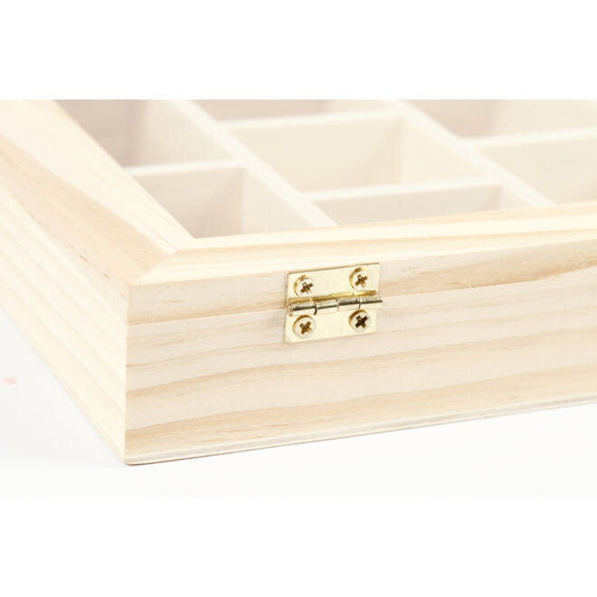 Doos Creativ Company 15.5x20.5x3.5cm hout met glazen deksel