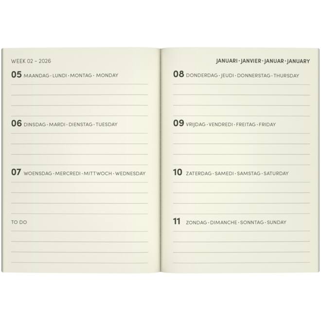 Agenda 2026 Lannoo pocket Flowers Bouquet 7dagen/2pagina's wit