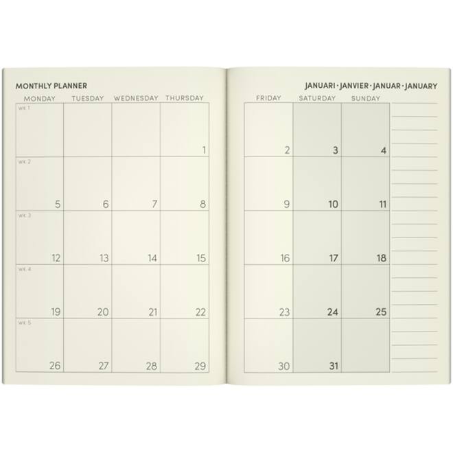 Agenda 2026 Lannoo pocket Flowers Bouquet 7dagen/2pagina's wit