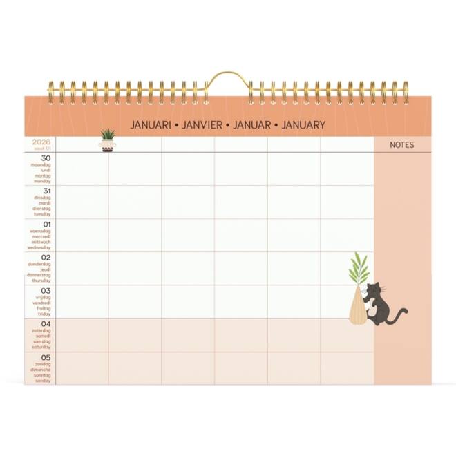 Familiekalender 2026 Lannoo 310x220 Cats 7dagen/1pagina