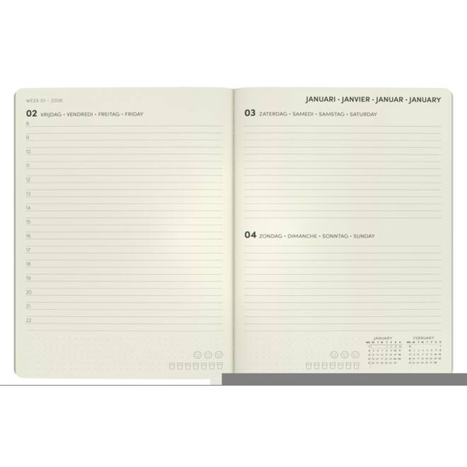 Agenda 2026 Lannoo A5 QC Colour 1dag/1pagina groen