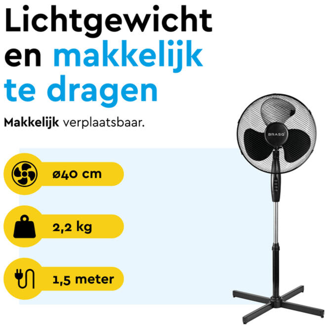 Statiefventilator BRASQ F300 Ø 40cm zwart