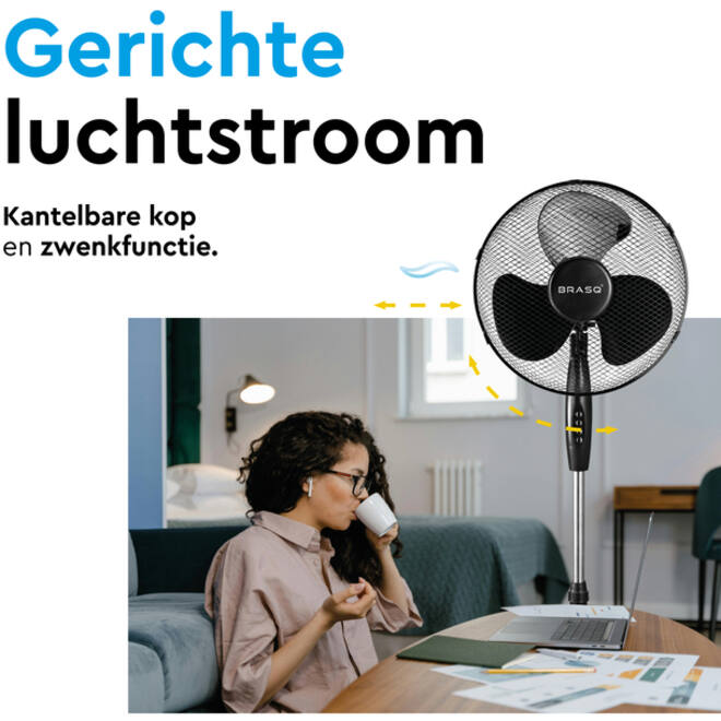 Statiefventilator BRASQ F300 Ø 40cm zwart