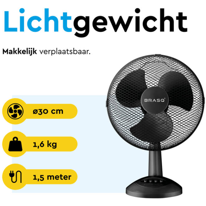 Tafelventilator BRASQ F400 Ø 30cm zwart
