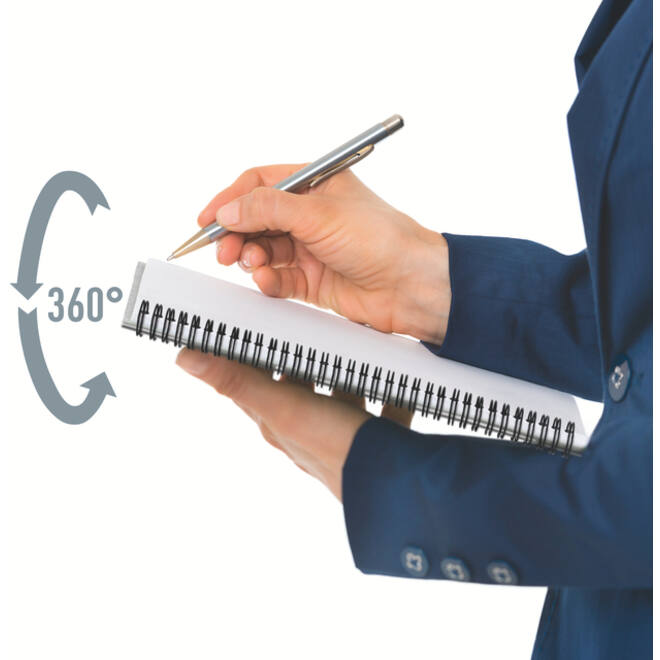 Notitieboek Leitz Office A5 lijn 180 pagina's 80gr grijs rood