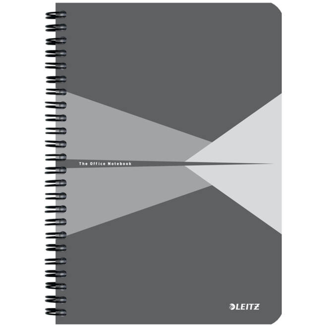 Notitieboek Leitz Office A5 lijn 180 pagina's 80gr grijs grijs