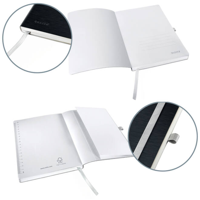 Notitieboek Leitz Style A5 lijn 160 pagina's 100gr zwart