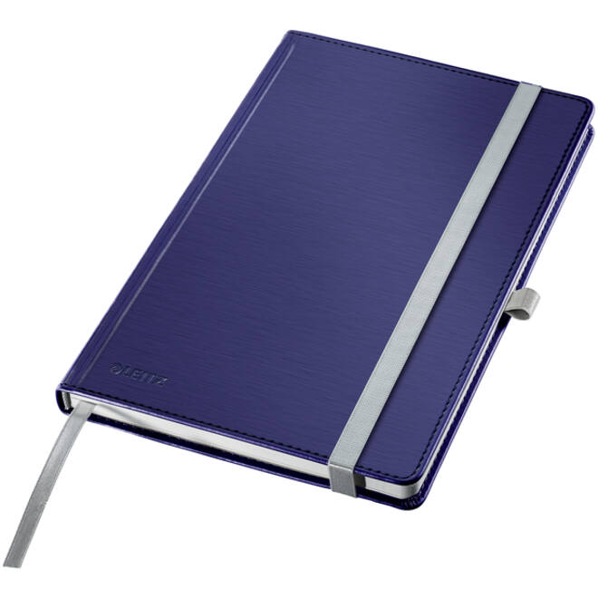 Notitieboek Leitz Style A5 lijn 160 pagina's 100gr blauw