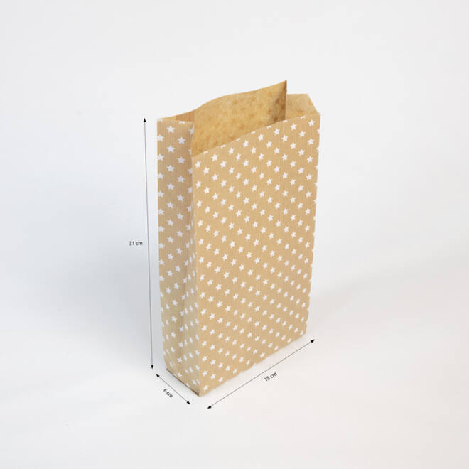 Cadeauzak Clairefontaine16x30x5cm kraft sterren 50 stuks