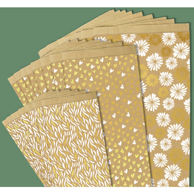 Cadeauzak Clairefontaine 12x24x4.5cm kraft golven 50 stuks