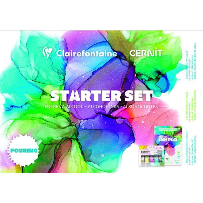 Alcoholinkt Clairefontaine & Cernit starterset 8-delig