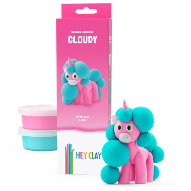 Klei Hey Clay eenhoorn set à 3 delen