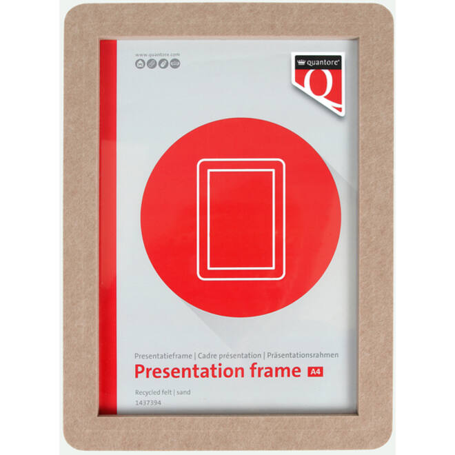Presentatieframe Quantore A4 gerecycled vilt zand