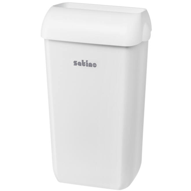 Afvalbak Satino open inworp 23 liter wit 332580