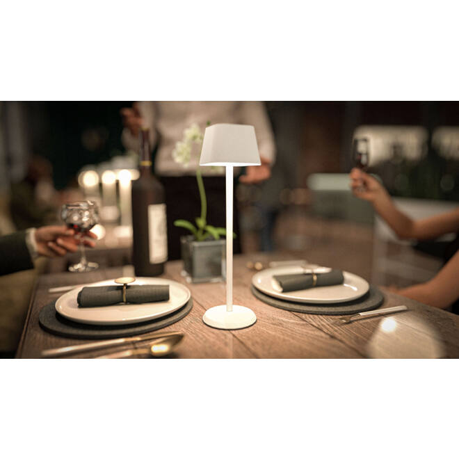 Tafellamp Securit Georgina LED oplaadbaar dimbaar wit