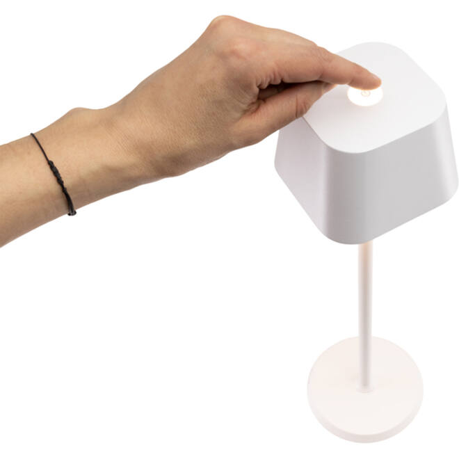 Tafellamp Securit Georgina LED oplaadbaar dimbaar wit