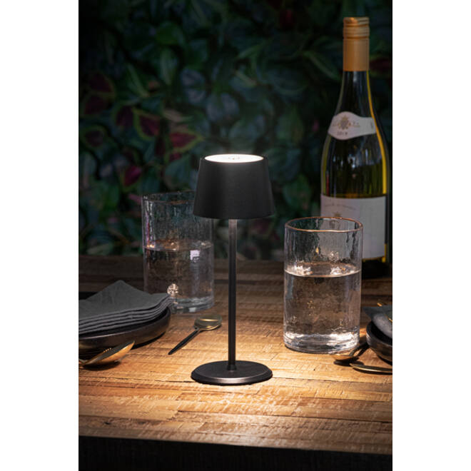 Tafellamp Securit MonteCarlo LED oplaadbaar dimbaar zwart