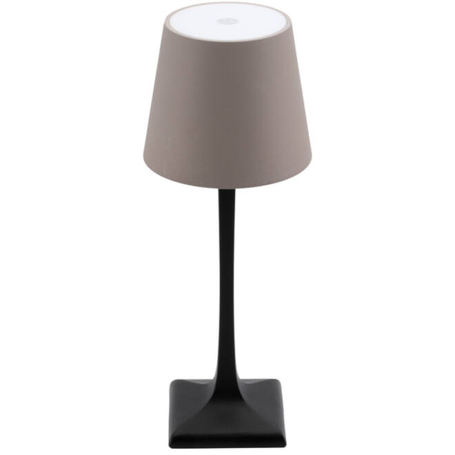 Tafellamp Securit Milano LED oplaadbaar dimbaar taupe-zwart